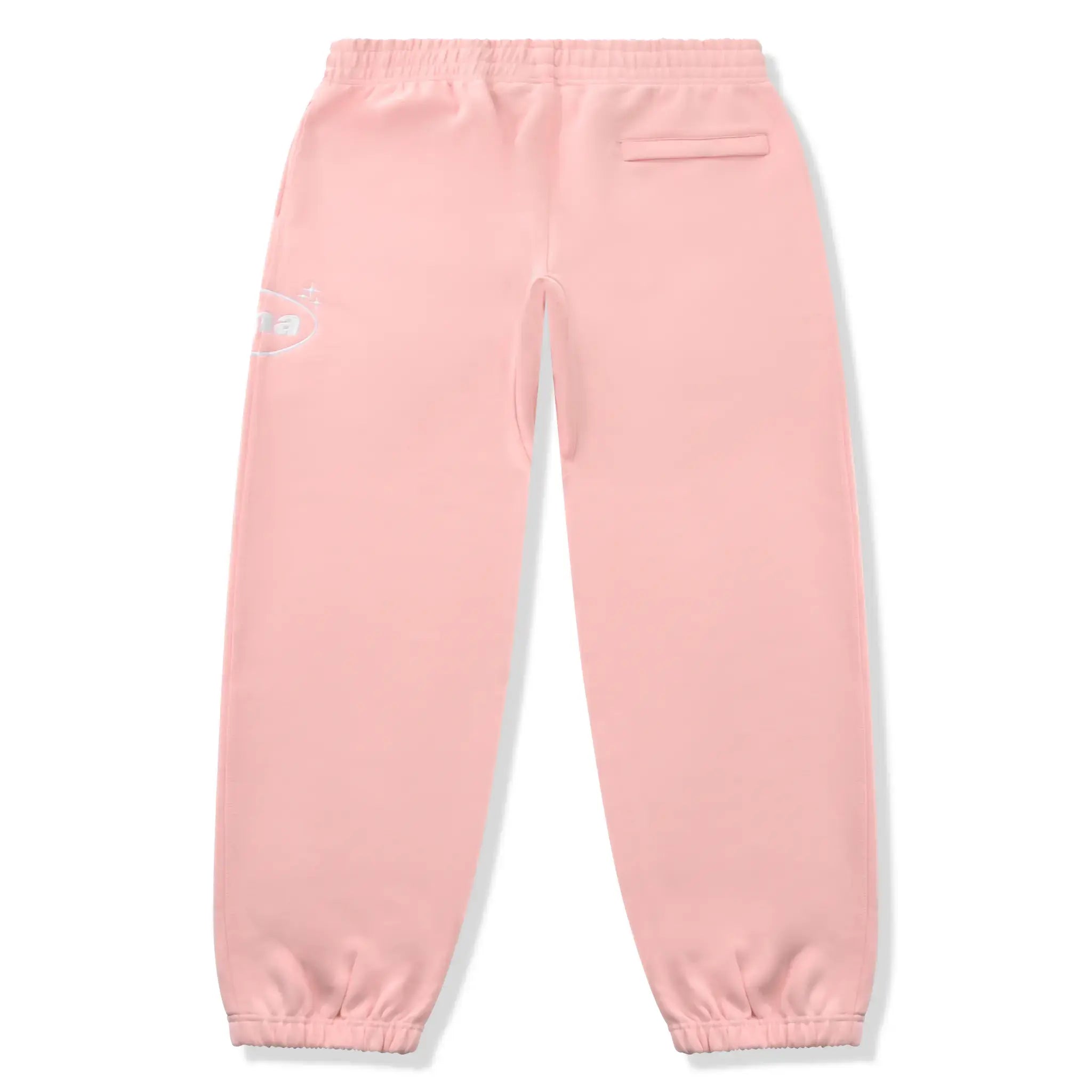 Back view of Drama Call Pink White Sweatpants